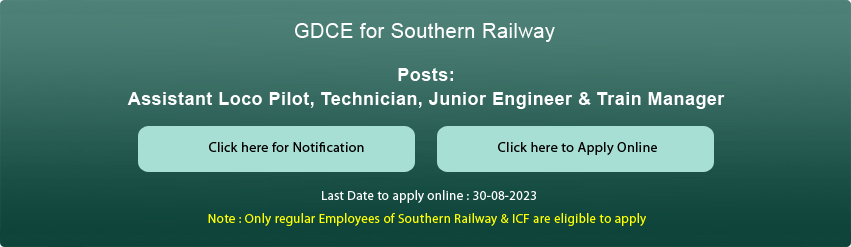 GDCE for Southern Railway