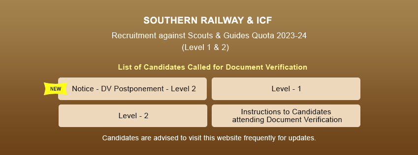 Recruitment against Scouts & Guides Quota 2023-24 (Level 1 & 2)